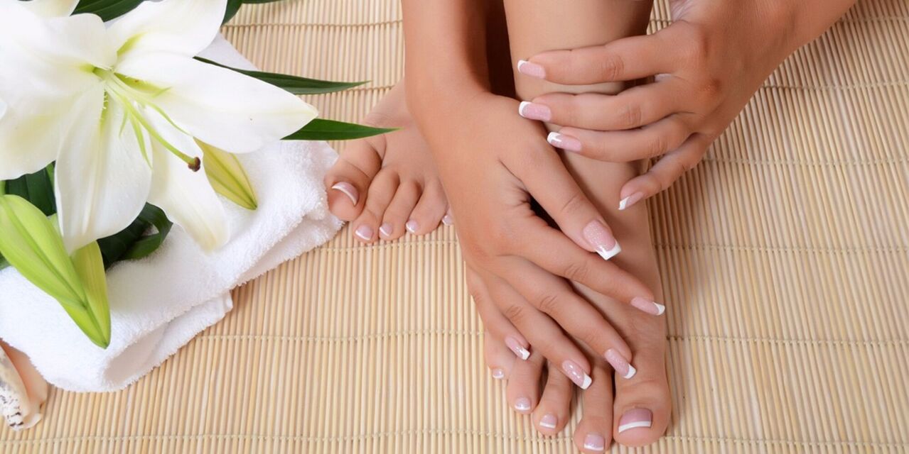 mani e piedi sani dopo il trattamento con funghi